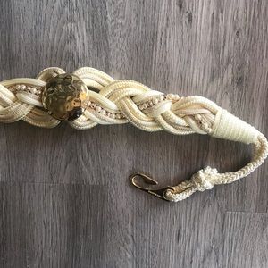 Vintage Cream Braided Rope Waist Belt